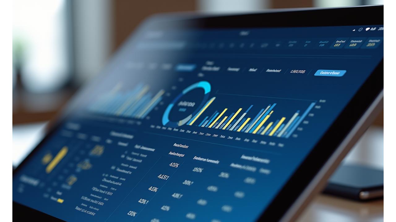 Užívateľské rozhranie digitálnej platformy zobrazujúce finančné reporty a grafy